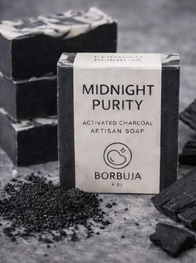 "Midnight Purity" – Activated Charcoal Artisan Soap